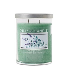 Village Candle Provencal Herbs, Medium Silver Lid Tumbler Scented Candle, 14oz