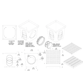 Polylok 12"x12" Square Catch Basin Kit (Black Grate)
