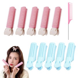 FULHANY 11-Piece Set Volume Clips Hair - Curler Clips - Hair Rollers with Clips - Used to Increase Bangs Volume and Create a Fluffy (With Pointed Tail Comb)