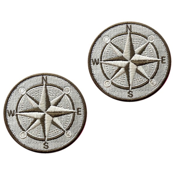 2 PCS Compass Patches Tactical Embroidered Badge Patch for Clothes,Backpack,Jacket,Jeans,Vest,Armband,Pouch,Hat,Bag,Biker,Uniforms,
