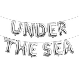 Under The Sea Animals Mermaid Bachelorette Party Decorations Blue Ocean Theme Party Balloons Backdrop Kit, Baby Shower Pool Birthday Party Wedding Decorations Supplies (UNDER THE SEA Silver)