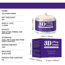 3PCS 3D Lifting Cream Face Cream for Women Smooth Firm Skin Increase Skin Density Wrinkle Fade Facial Moisturizer
