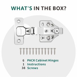 6 Pack Inset Soft Close Cabinet Hinges 105° Frameless 3 Way Adjustable Kitchen Cabinet Door Hinges with Screws