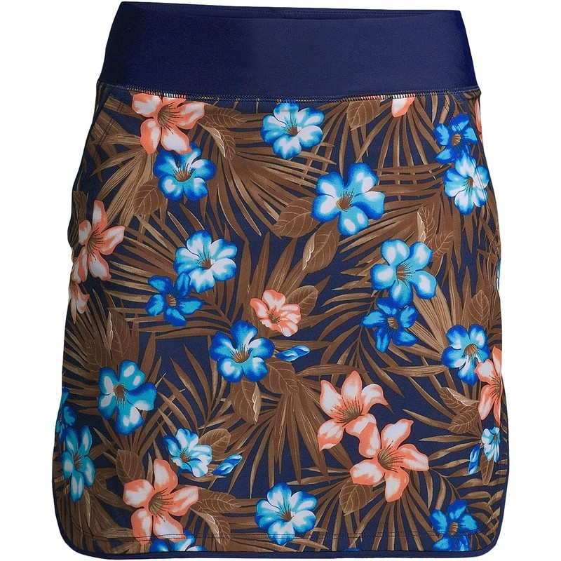 Lands' End - Falda de natación para mujer con cintura