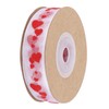 2pcs Red Ribbon 1.5cm/0.6in Wide Heart Pattern Packaging Ribbons DIY