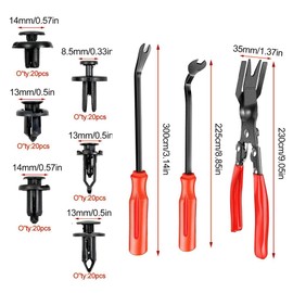 Yeeliv Pack of 3 Durable Tools Disassembly Trim Universal Car Trim Removal Tools, 120 Pieces Rivets for Car Trim, Door Fittings