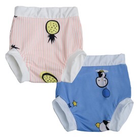 Joyo roy 2 Pcs Unisex Reusable Swim Diaper 3T Toddler Baby Swim Diapers Waterproof Washable Pull-up Swimming Diapers for Swimming Lessons Soft and Snug Fit Baby Beach Essentials Pineapple Penguin