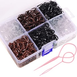 Funtopia Funtopia 2500 Pcs Small Hair Ties, Mini Rubber Hair Bands with Organizer Box, Hair Elastics for Women Girls Kids Toddlers Braiding and Daily Hairstyles (Clear, Black, Brown)