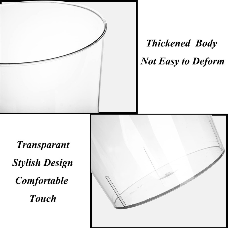 Okllen 2 Pack Plastic Waste Basket, Clear Round Trash Can