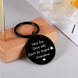 Car Safe Drive Safe Keychain for Gradeson Funny Gift for Grandson Teen Boys Girls Grandkid Teenagers Funny Don't do St Keychain Back to School Gifts for Son Teens Off to College Gifts for My Son