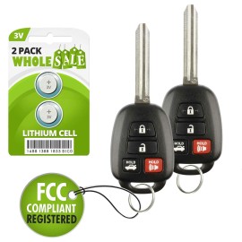 Wholesale-24-7 2 For 2012 2013 2014 Toyota Camry Keyless Entry Car Remote Key Fob - G Chip