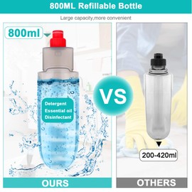 Spray Mop for Floor Cleaning with 3pcs Washable Pads - Wet Dry Microfiber Mop with 800 ml Refillable Bottle for Kitchen Wood Floor Hardwood Laminate Ceramic Tiles Floors Dust Cleaning