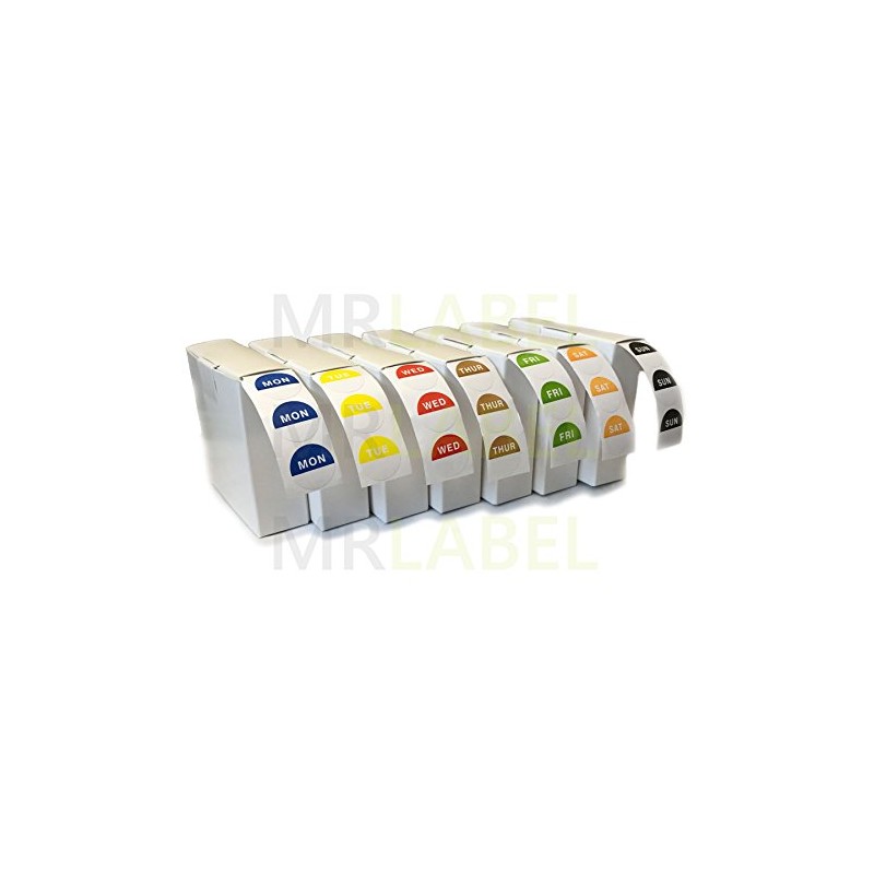 Set of 7 Rolls - Day Dot Food Stickers -