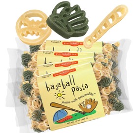 Pastabilities Baseball Shaped Pasta, Fun Glove, Ball, and Bat Shaped Noodles for Kids and Youth Players, Non-GMO Natural Wheat Pasta 14 oz (4 Pack)