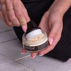 Cocciné - Schuhpflege- und -konditionierungscreme, Schuhcreme, Farbe auffrischen, Klare Ledercreme mit Applikator 50ml