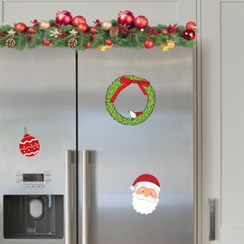 Christmas Wreath Magnet, Magnetic Holiday Decal for Refrigerators, Cruise Doors, Garages and More, 11 Inches