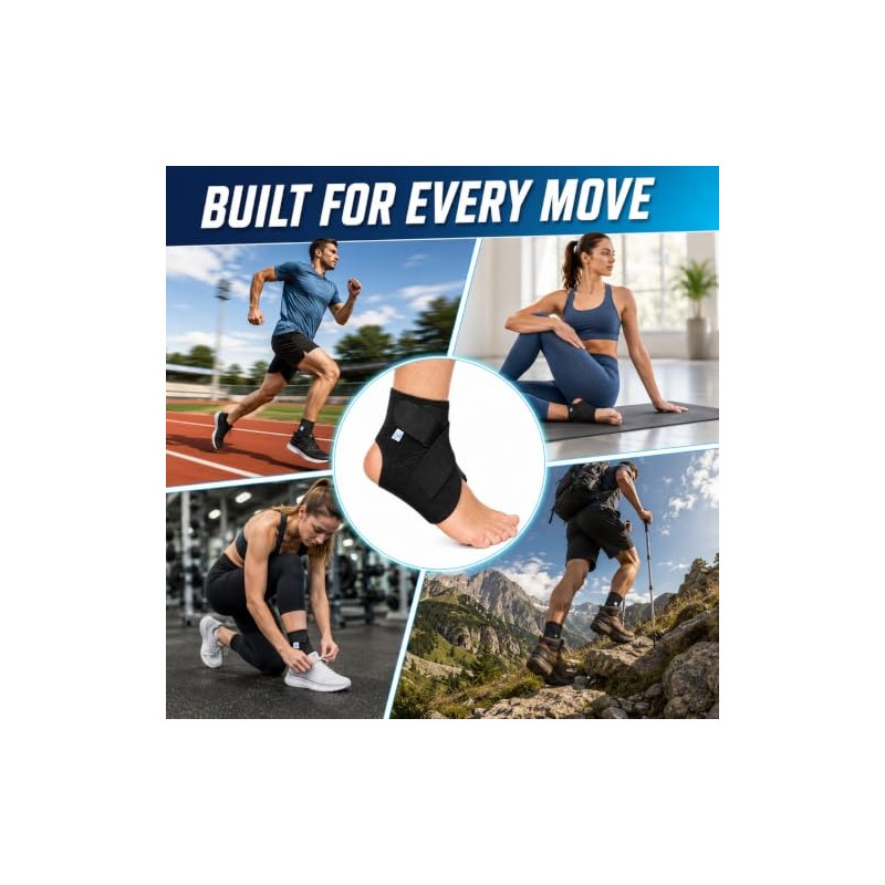 Ankle Support Brace — Adjustable Wrap for Sprains, Breathable, Unisex