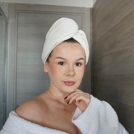 Offtopic 100% Silk Hair Turban - Anti Frizz - Does Not Dry or Damage Hair - Gentle Drying of Hair - 100% Natural Silk