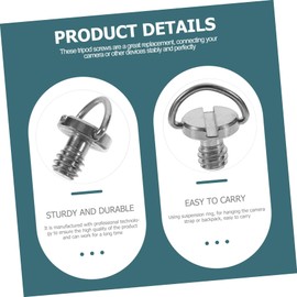 Tofficu 5Pcs D Ring Camera Screws for Tripods and Mounts Quick Release Camera Fixing Screws Lightweight Resistant Plated Compatible with Action Cameras