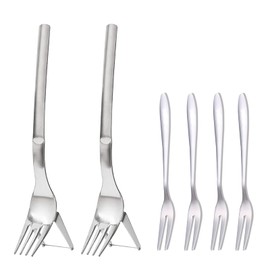 2 Packs 2-in-1 Watermelon Slicer Cutter & 4 Pieces Stainless Steel Fruit Fork, Watermelon Fork Slicer Artifact, Summer Watermelon Cutting Tool for Family Parties Camping