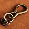 BRASS STORE Carabiner Key Chain with Antique Double Ring (Bronze)