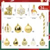 Christmas Baubles Set of 34 Plastic Christmas Tree Baubles White