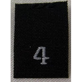 Sean Label 100 PCS BLACK WOVEN SEWING CLOTHING LABELS, SIZE TAGS - SIZE 4 - FOUR