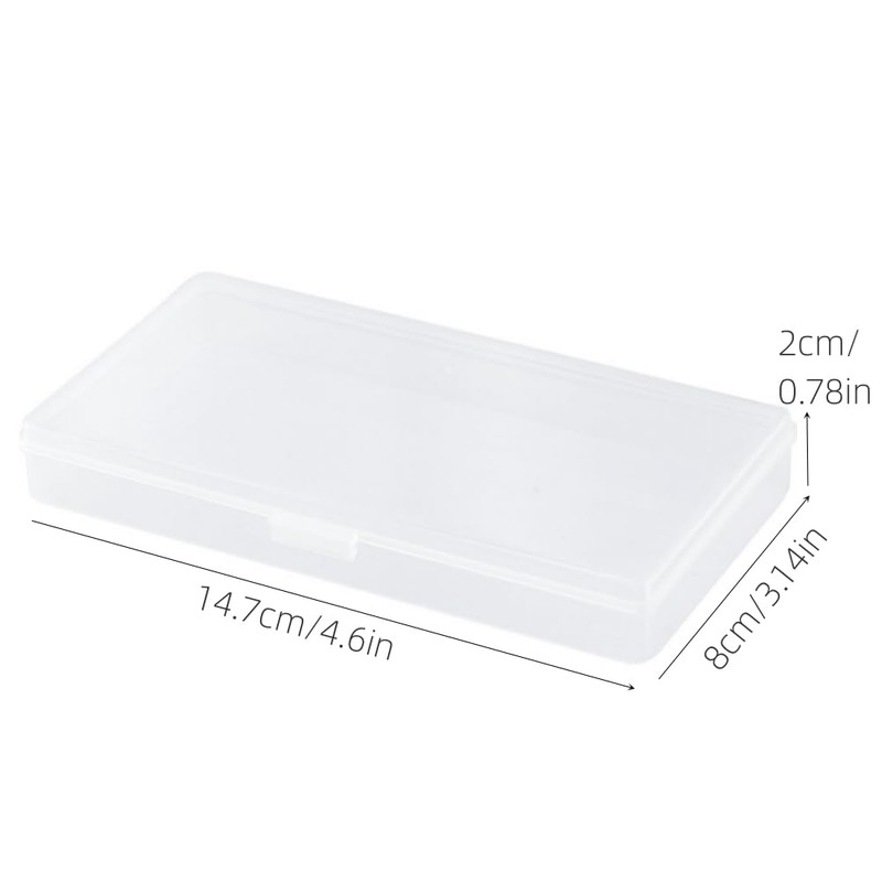 Eleanly 4 Pcs Small Plastic Box Rectangular Empty Mini Clear