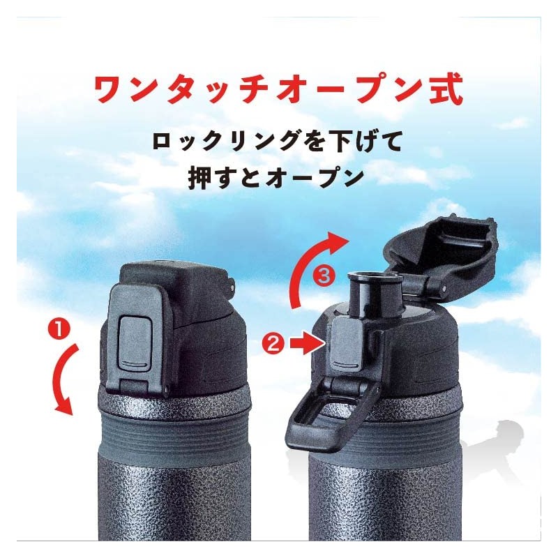 Atlas ACB-550BK Scratch Resistant Cycle Bottle, Direct Drinking, One-Touch, Cold