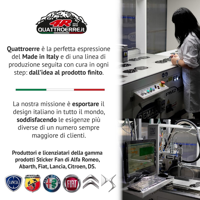4R Quattroerre.it Alfisti Elite Keyring, Carbon Silver Holographic with Alfa