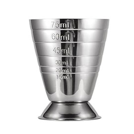 Stainless Steel Cocktail Jigger, Measuring Cup for Bar Party Wine Cocktail Drink for Bar Party Wine 75 ml Volume with 6 Measurement Markings