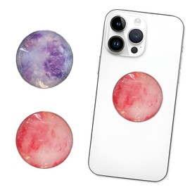 2PCS Phone Finger Holder Grip,Foldable Stand and Finger Holder-Phone Accessories Compatible with Smartphones, Mobiles & Cases,Ins Style（Red & Purple)