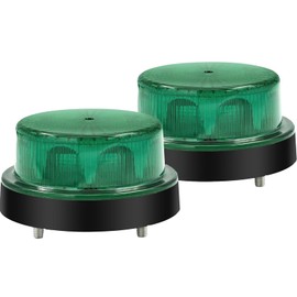 YnGia Emergency Flashing Lights, 2PCS Strobe Flash Light Beacon Safety Light Emergency Hazard Warning Flashing Light Marker Lamp for 12V 24V Car Truck Trailer Caravan Camper Van (Green)