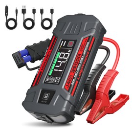 LOKITHOR J401 Car Battery Jump Starter, 2500A Battery Jumper Starter Portable, 12V Jump Box, Jumper Cables for Upto 8.5L Gas and 6.5L Diesel Engines, 60W Fast Charging, Smart Digital Screen LED Light