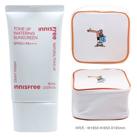Innisfree Tone-Up Watering Sunscreen + Play Green Cosmetics Pouch (Yellow) / 이니스프리 톤업 워터링 선스크린+플레이그린 화장품 파우치 (옐로우)