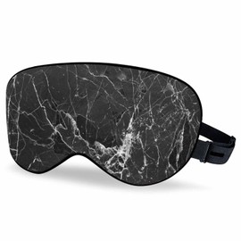 Vnwoalu Black Marble Sleep Eye Mask Luxury Unique Vintage Stone Men Women Sleep Mask with Adjustable Strap Eye Cover Eye Shade for Travel, Nap,Meditation