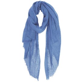 HeiDmai - Bufanda unisex de mezcla de algodón arrugado clásico suave con bordes con flecos, 35 x 70 pulgadas, Azul-cielo, Talla única