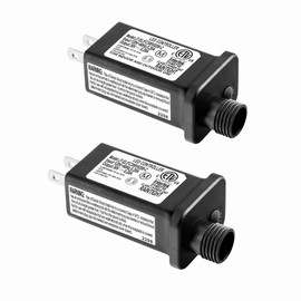 FITE ON 30V 0.2A LED Transformer Replacement Class 2 Power LED Controller 8 Modes Supply Compatible with Christmas String Light Decorations IP44 Waterproof Low Voltage Transformer Power Adapter 2 Pack