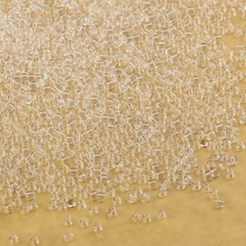 Bala&Fillic Transparent Colour 3 mm Beads for Threading 3600 Pieces/100 g, 8/0 Glass Beads for Making Bracelets, Necklaces and Earrings (Transparent)