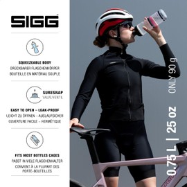 SIGG - Soft Bike Water Bottle - Pulsar Transparent Pink - Squeezable - Dishwasher Safe - Lightweight - Leakproof - BPA Free - Pink - 25 Oz