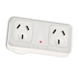 Sansai Horizontal Right Side Powerpoint Double Surge Protector Adaptor/Outlet/AU