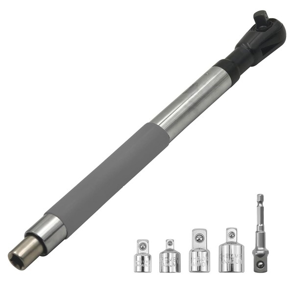 Offset Extension Wrench Set, 1/2 Inch Electric Drill Adapter Socket
