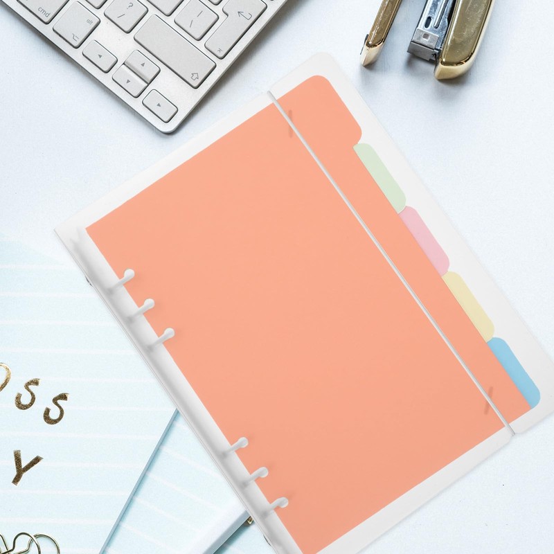 FOMIYES PP Frosted Translucent A5-6 Ring Binder Set of 2