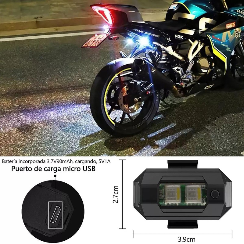 Mini Luces Estrobo,Luz Estroboscópica Led,Luces LED estroboscópicas anticolisión de 7