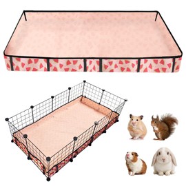 JOGEPEYO Waterproof Guinea Pig Cage Liners, Washable & Reusable Small Animal Cage Mat, for Rabbit, Hamster, Chinchilla, Hedgehog (Watermelon),C&C 24x48 inches