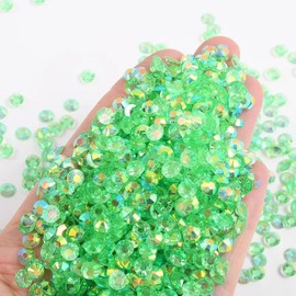 Niziky 10000PCS 3mm Resin Flatback Jelly Resin Rhinestones, Flatback Rhinestones Crystal for Crafts, Green AB Color Flatback Jelly Resin Rhinestones for Shoes, Mugs, Bottles, Cups, Craft Decorations