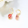 CiNily Cut-Oval Leverback Dangle Earrings for Women Orange Cubic Zircon