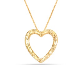 LeCalla Sterling Silver 18K Gold-Plated Diamond-Cut Heart Reversible Necklace for Women Teen