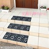 コモライフ 屋外用の階段マット 泥落とし 花柄 滑り止め ラバーマット 玄関 水洗い可 エコ