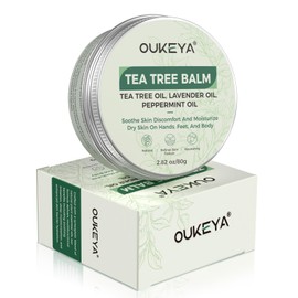 OUKEYA Tea Tree Oil Balm All Natural Tea Tree Balm Soothe Skin Discomfort And Moisturize Dry Skin On Hands, Feet, And Body, Acne, Eczema & Psoriasis Relief 2.82 oz